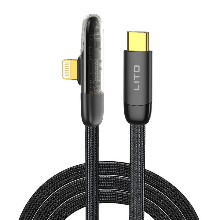 USB-C - Lightning Lade- und Datenkabel Lito LD11CL, 30W, 1m, Schwarz