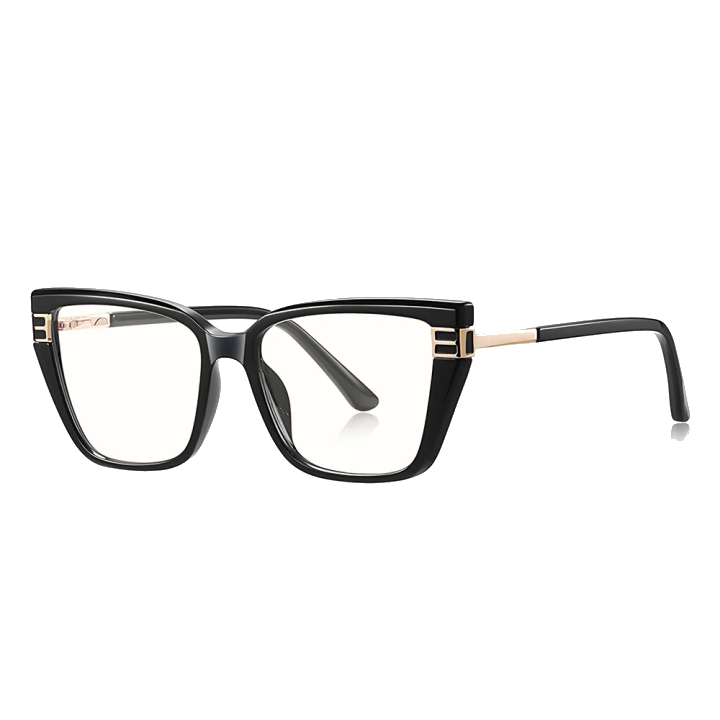 Damen Computerbrille Techsuit 2275, Anti-Blue Light, Schwarz Gold