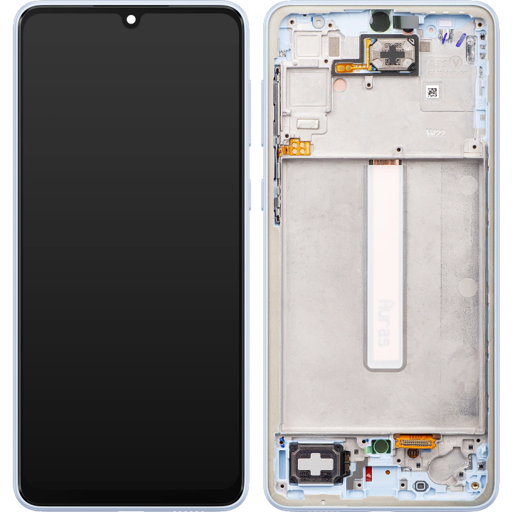 Samsung Galaxy A33 5G A336 Touchscreen-Display mit Rahmen, Blau, Service Pack GH82-28143C