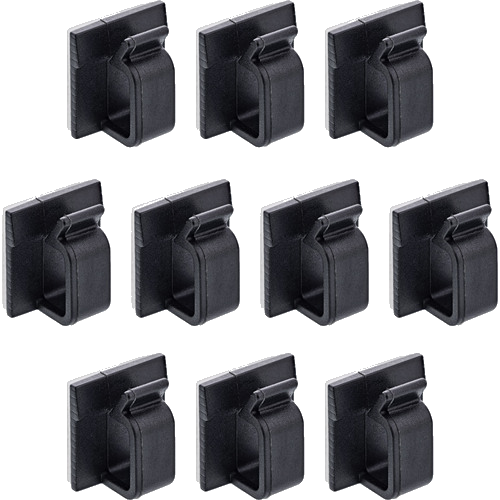 10er Pack InLine® Kabelmanager Klebesockel M, Nylon, 3M-Klebepad, schwarz