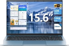 SGIN 15,6 Zoll Laptop 4GB RAM 128GB SSD Computer mit Dual-Core Wi-Fi 2,6GHz