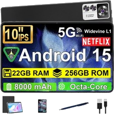 2026 Tablet PC Android15 22GB+256GB 10Zoll 8000mAh 1920X1200 Octa Core 5G WiFi