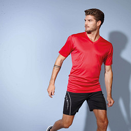 JAMES & NICHOLSON Herren Funktions T-Shirt Active, rot, S