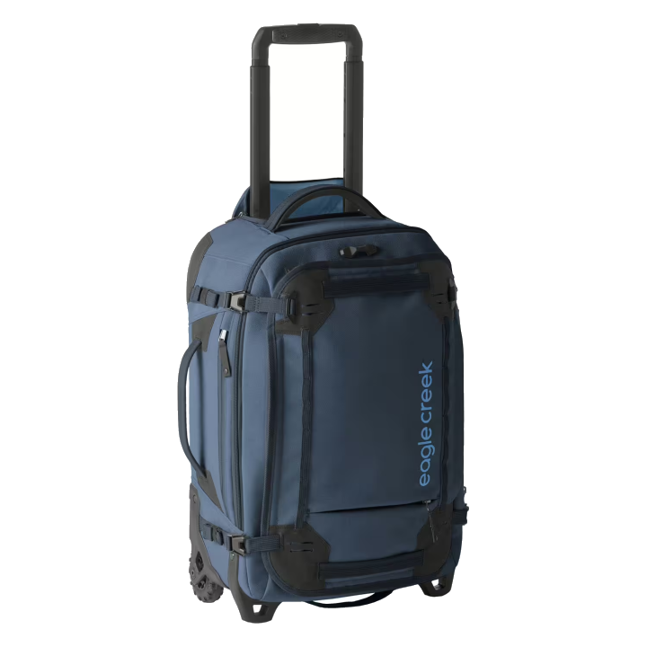 Eagle Creek Gear Warrior XE 2-Wheel Convertible Carry-On 50L Rollkoffer mit Rucksacktragegurten Blue Jay