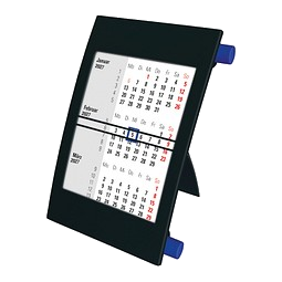 2-Jahres-Tischkalender 2027/2028, schwarz/blau