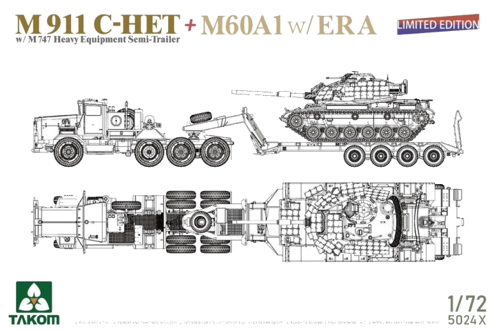 M911 C-HET w/M747 Heavy Equipment Semi-Trailer + M60A1 w/ERA