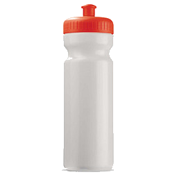 Trinkflasche, 750 ml, weiß/rot