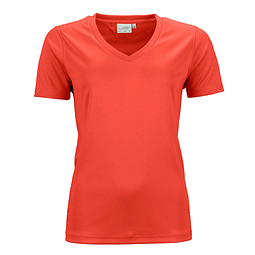 JAMES & NICHOLSON Damen Funktions T-Shirt Active, hellrot, L
