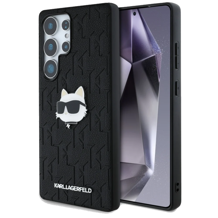 Hülle für Samsung Galaxy S25 Ultra S938, Karl Lagerfeld, Monogram Choupette's Head, Schwarz