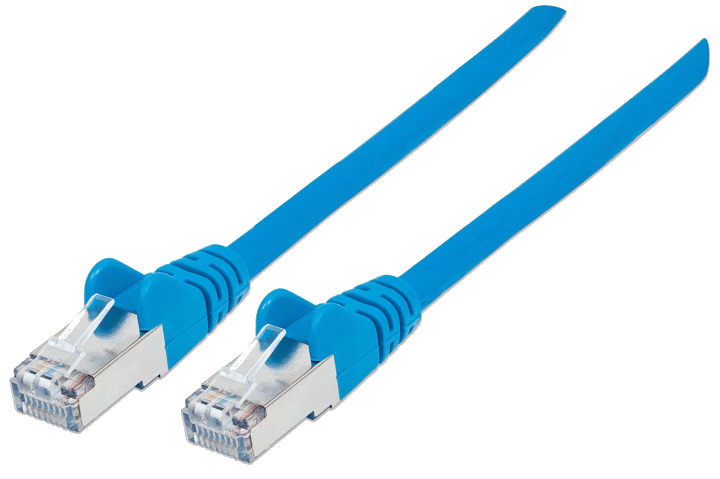 INTELLINET Patchkabel RJ45 S/FTP Cat6 Kupfer LSZH 5,0m blau