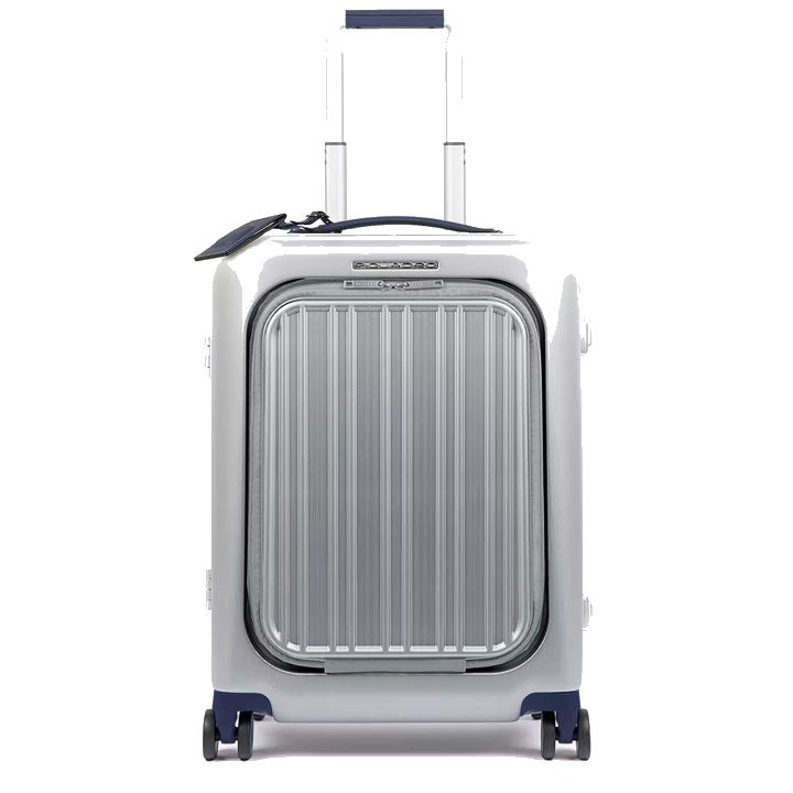 Piquadro Relyght Plus Kabinen-Hartschalencomputertrolley mit 4-Rollen Grau/Blau
