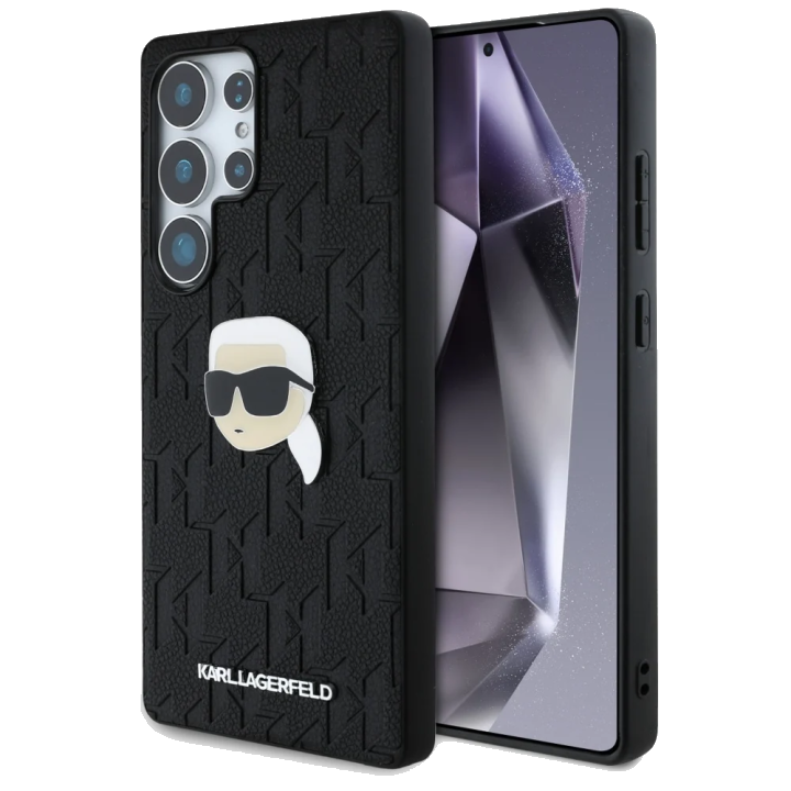 Hülle für Samsung Galaxy S25 Ultra S938, Karl Lagerfeld, Monogram Karl's Head, Schwarz