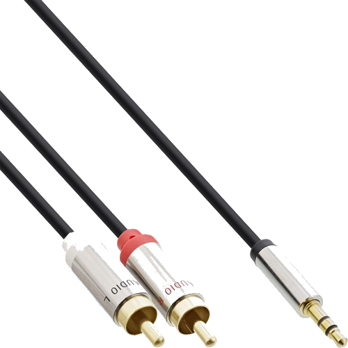 InLine® Slim Audio Kabel 3,5mm Klinke auf 2x Cinch, 1m