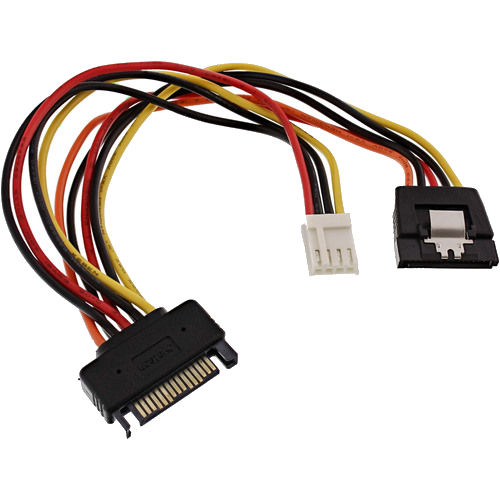 InLine® SATA Stromadapapterkabel, SATA BU an SATA ST + 8,89cm (3,5) Stecker