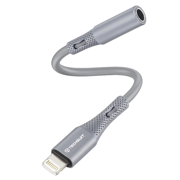 Audioadapter Lightning - 3.5mm Techsuit AC2 SoundFlex, Grau