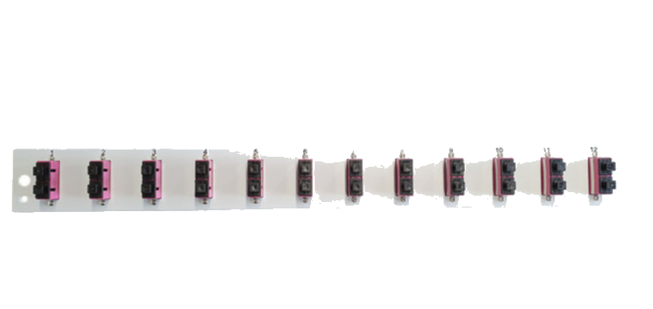 Glasfaser Verteiler Bestückte Frontblende mit 12 x SC Duplex, Kupplung OM4 vertikal, schwarz - 1 VPE = 50 Stï¿½ck