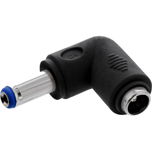 InLine® DC Adapter, 5,5 x 2,1mm DC Hohlstecker Stecker/Buchse gewinkelt, schwarz