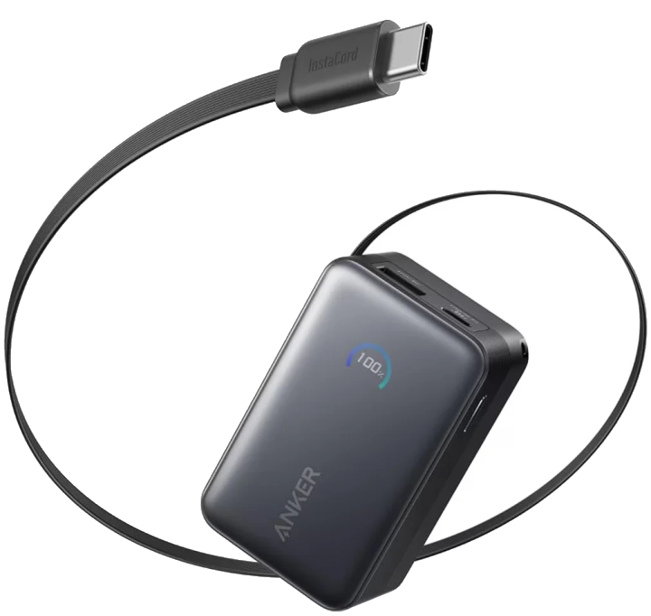 Externe Batterie Anker Nano, 10000mAh, 45W, QC + PD, 1 x USB-A - 2 x USB-C, Schwarz A1638H11