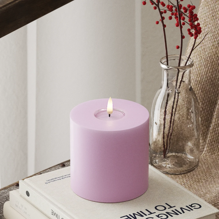 LED-Blockkerzen Ø 10 x 10 cm Lavendel