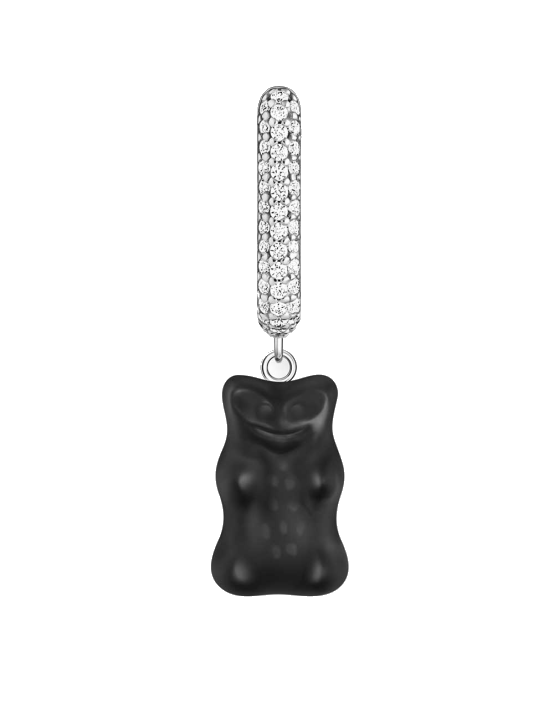 Thomas Sabo CR727-052-11 Silberne Einzel-Creole mit schwarzem Midiversion Goldbären Damen