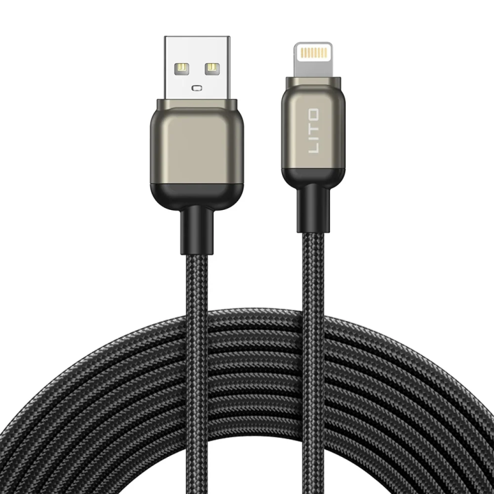 Daten- und Ladekabel USB-A - Lightning Lito LD17, 18W, 1m, Schwarz