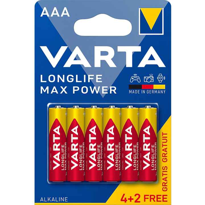 Varta Longlife Max Power AAA / LR3 Batterien | 6er Set | Alkali