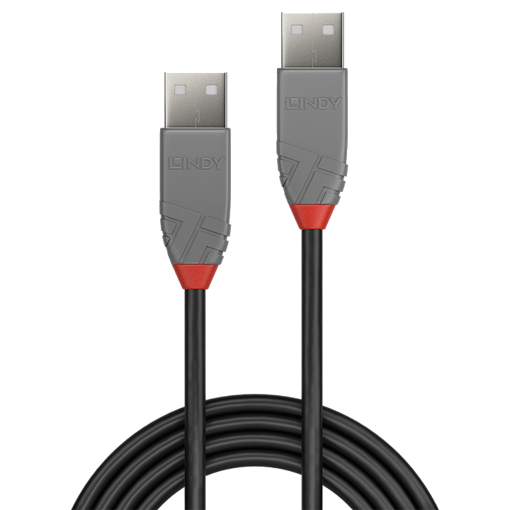 LINDY USB 2.0 Kabel Typ A/A Anthra Line M/M 1m