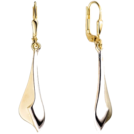 Ohrhänger 333 Gold Gelbgold bicolor Ohrringe Boutons Goldohrringe