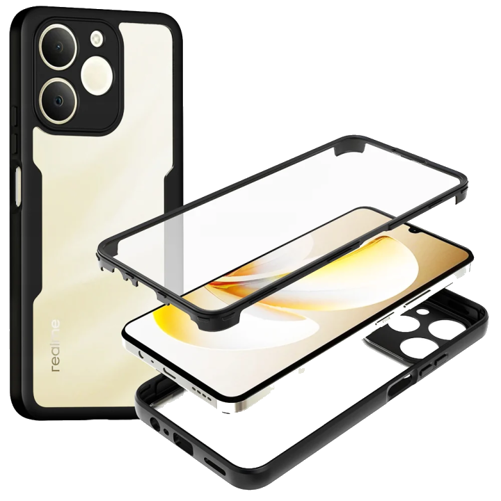 Hülle für Realme Note 70T, Techsuit, ColorVerse 360, Schwarz