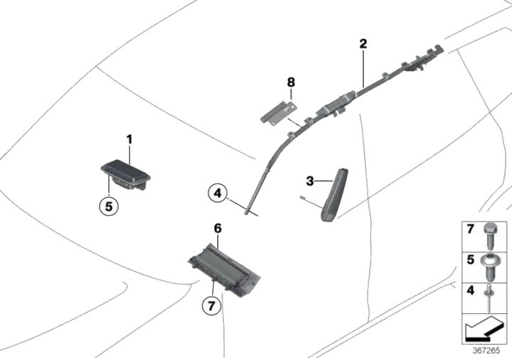 BMW Adapterkabel Beifahrerairbag 72129872292 - Bildposition --