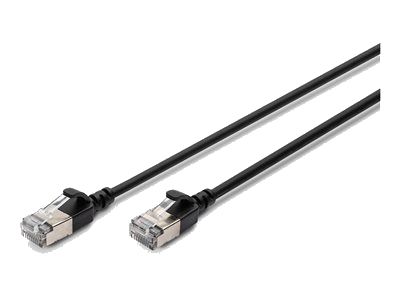 Digitus CAT 6A F-FTP Slim Patchkabel, 0,5m, Schwarz