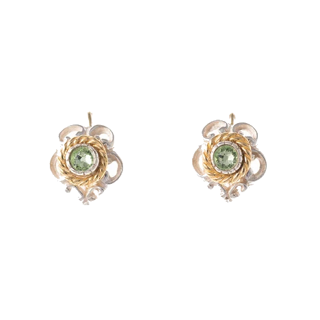 Ohrringe 925 Silber Trachtenschmuck Zirkonia grün