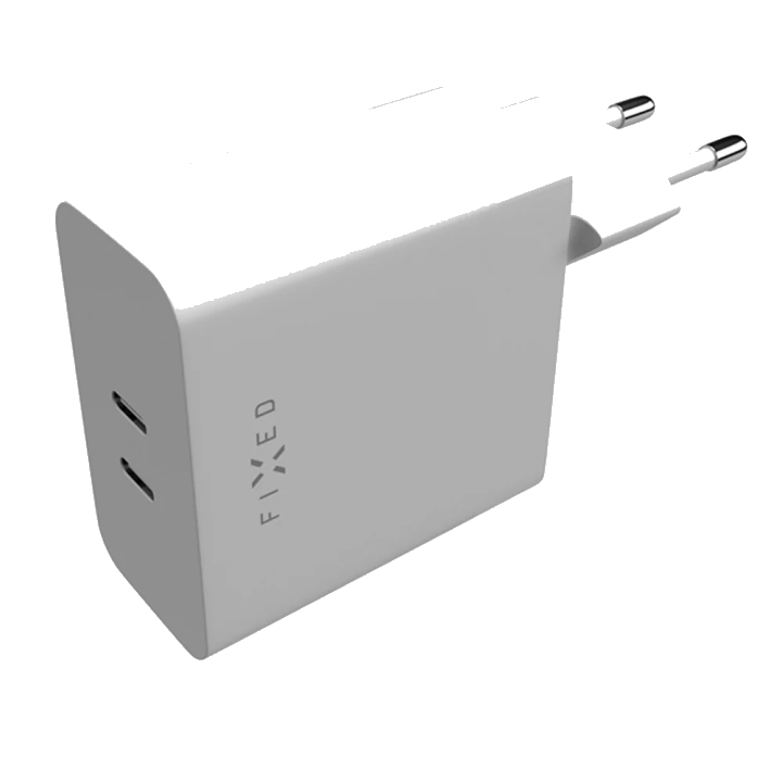Netzladegerät Fixed, 65W, 3.25A, 2 x USB-C, Weiß