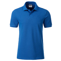 JAMES & NICHOLSON Herren Poloshirt Basic Bio BW, blau, S