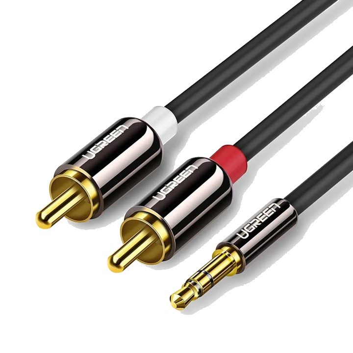 Audio-Kabel 3.5mm - 2 x RCA UGREEN AV116, 1m, Schwarz