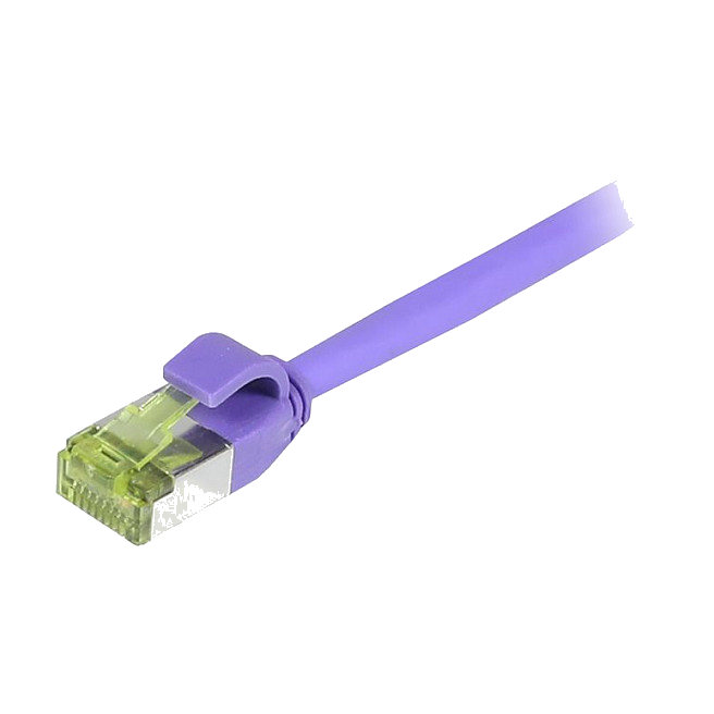 Synergy21 Patchkabel RJ45, CAT6A 500Mhz, 1,5m, lila, S-STP(S/FTP), slimline rund d=4,5mm, TPE/LSZH(Superflex), AWG28, mit CAT7 Rohkabel,