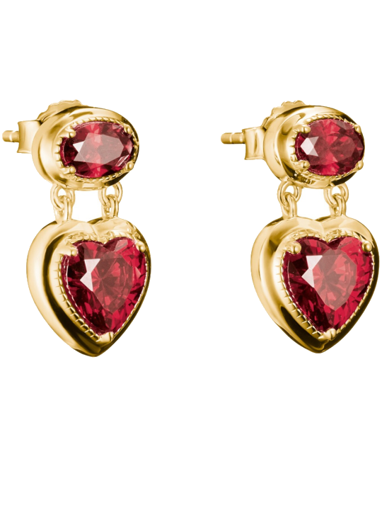 Thomas Sabo H2340-414-10 Ohrstecker Herz Granatrot Elyndra vergoldet 18,0 mm Damen