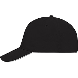5-Panel Sandwich-Cap, schwarz/weiß