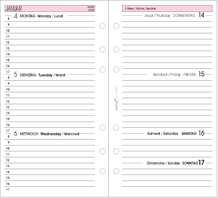 bind Ersatzkalender 2027 für Terminplaner A6 Modell 10603