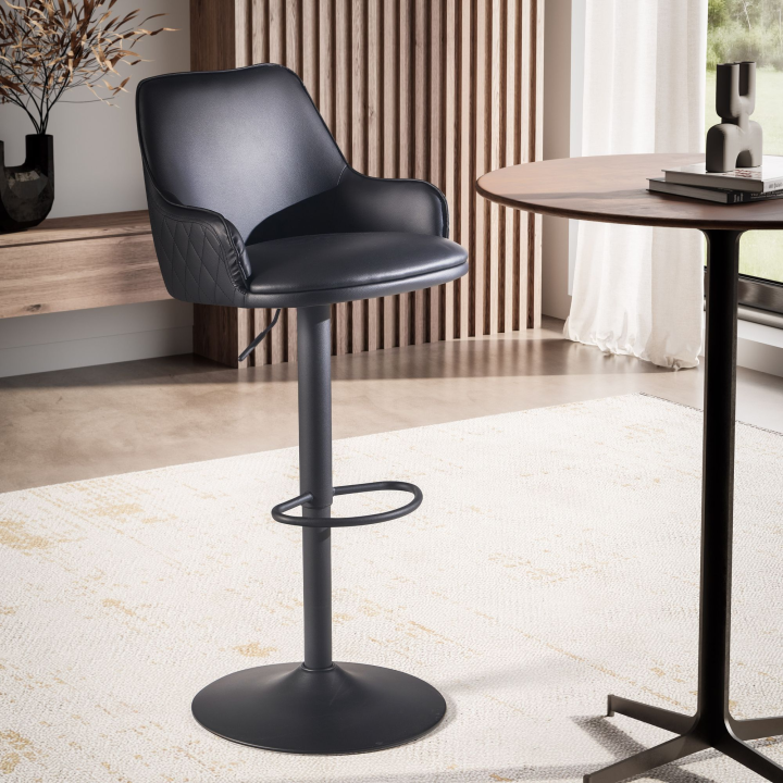 Barhocker FineBuy Küchenhocker Kunstleder Schwarz Hocker Bistrohocker Barstuhl