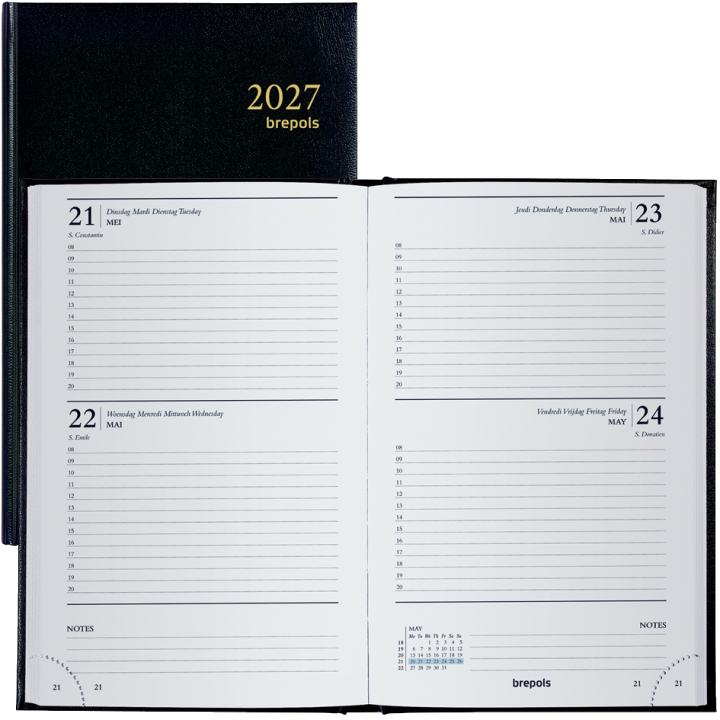 brepols Tageskalender SATURNUS 0.221, 2027, schwarz