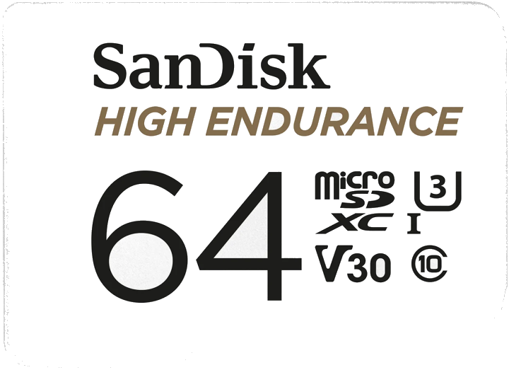 SanDisk High Endurance microSDXC Speicherkarte, 64Gb, Klasse 10 / UHS-1 U3, mit Adapter SDSQQNR-064G-GN6IA