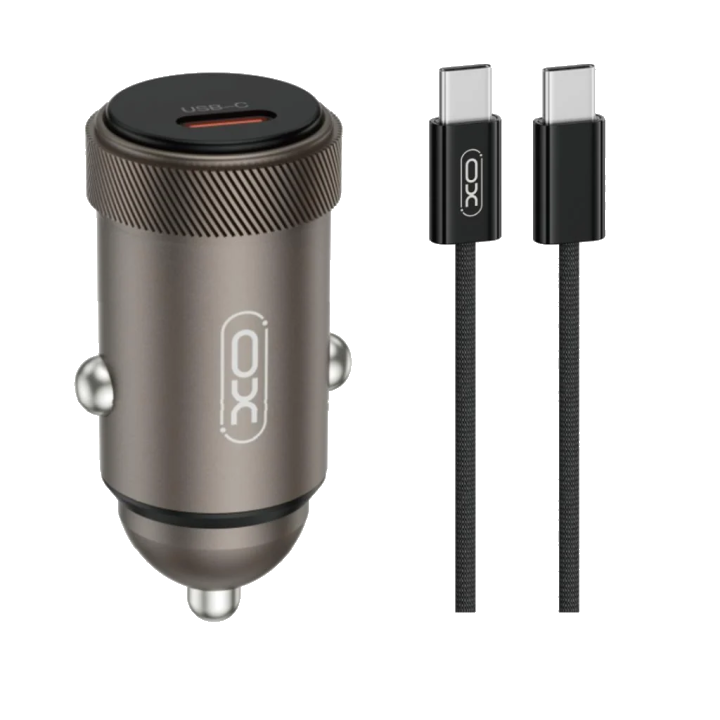Auto-Ladegerät mit USB-C Kabel XO Design CC70, 30W, 3A, 1 x USB-C, Schwarz