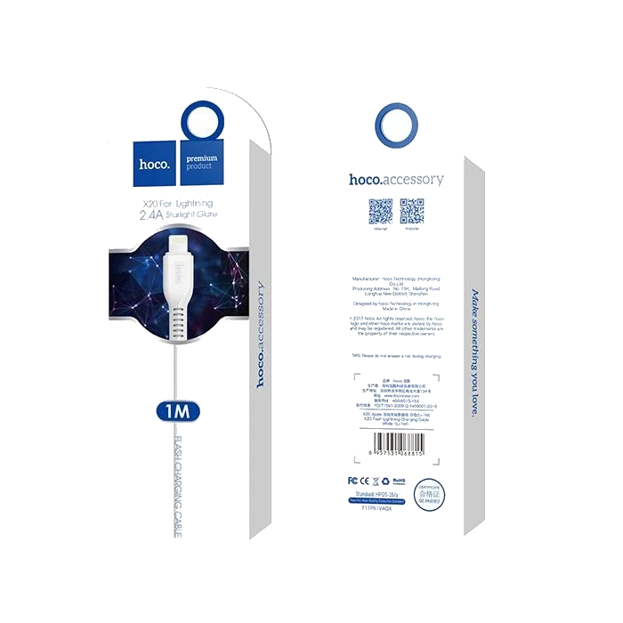 Daten- und Ladekabel USB-A - Lightning HOCO Flash X20, 18W, 1m, Weiß