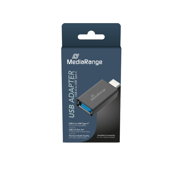 MediaRange Universaler USB-A auf USB-C Adapter schwarz