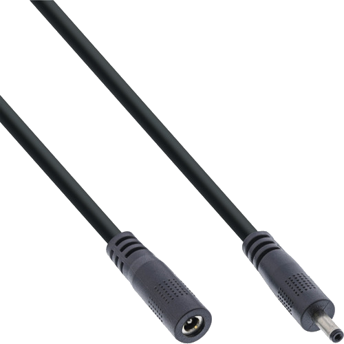 InLine® DC Verlängerungskabel, 3,5 x 1,35 mm, AWG 18, schwarz, 1 m