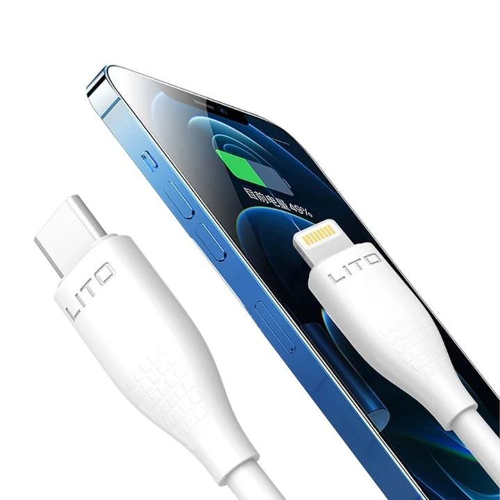 Daten- und Ladekabel USB-C - Lightning Lito LD03, 27W, 1m, Weiß