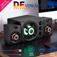 PC-Lautsprecher mit Subwoofer Soundsystem für Laptop Computer USB 3,5mm Klinke