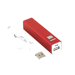 Metall-Ladegerät Powerbank, 2.200 mAh, rot
