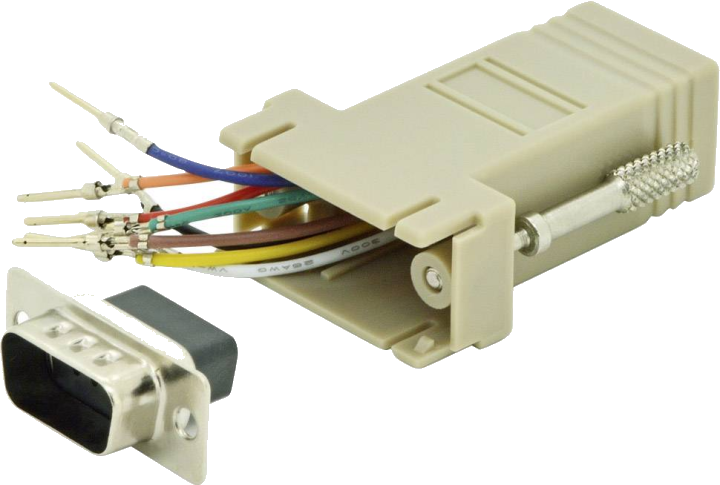 DIGITUS RS 232 Adapter, DB9, RJ45, Modular DB9 M, RJ45 F